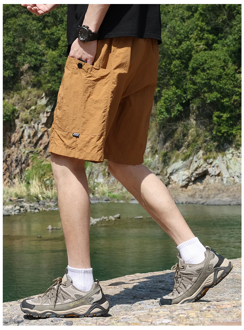 ROMON Men's Ice Silk Summer Quick-Dry Breathable Thin Five-Point Sports Beach Shorts 17