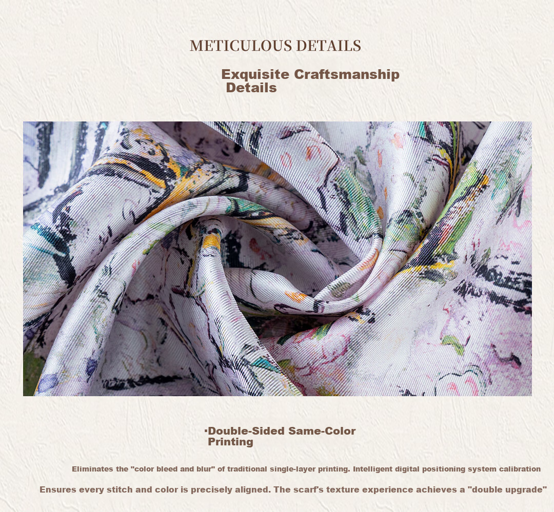 Shanghai Story New Silk Scarf 100% Mulberry Silk Twill Shawl Gift Box for Mom Women's Day Birthday Gift 10
