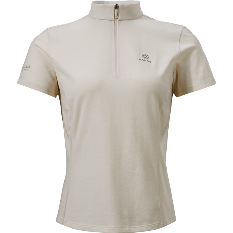 KAILAS XM2 Women's Wool Half-Zip Short Sleeve T-Shirt Spring Summer Outdoor Hiking Breathable Lightweight Short Sleeve