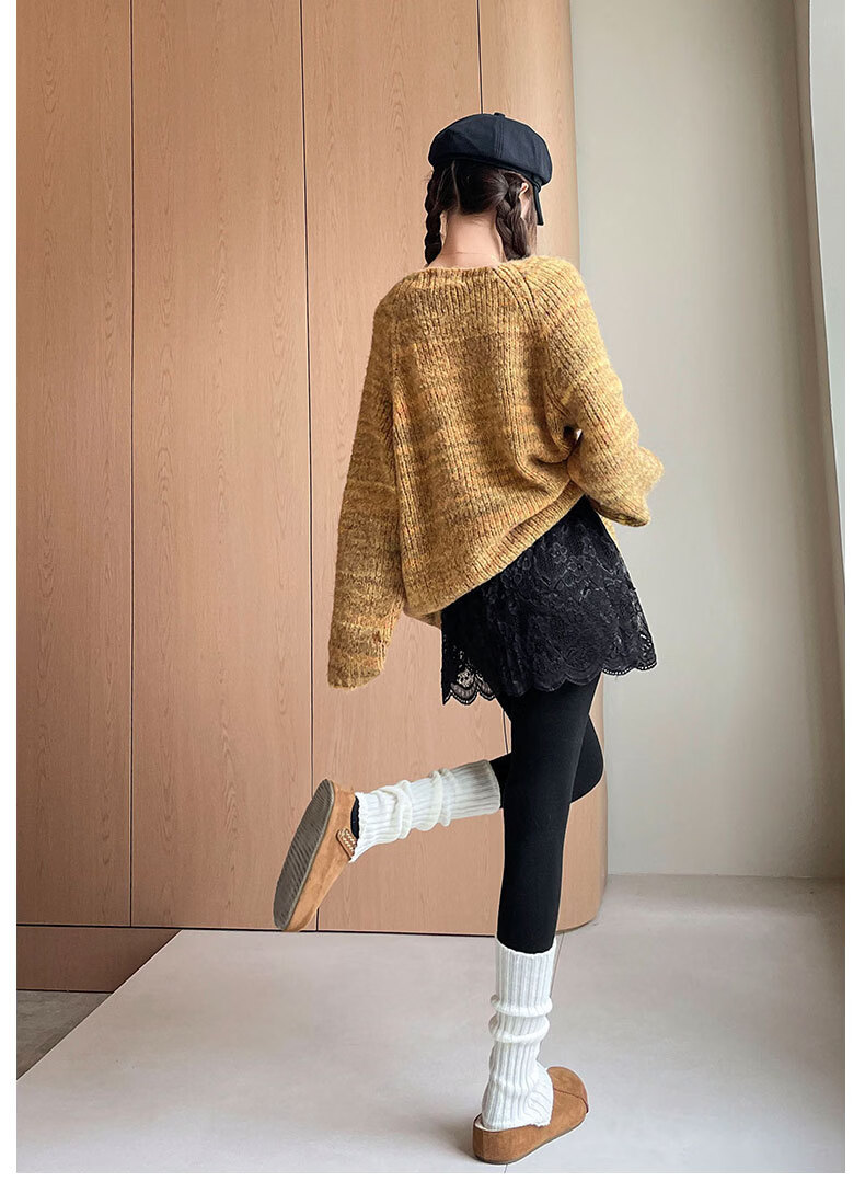 Langsha White Lace Hip Curtain Half Skirt Spring Autumn New Layered Versatile Slimming Butt Cover Short Base Skirt for Women 8