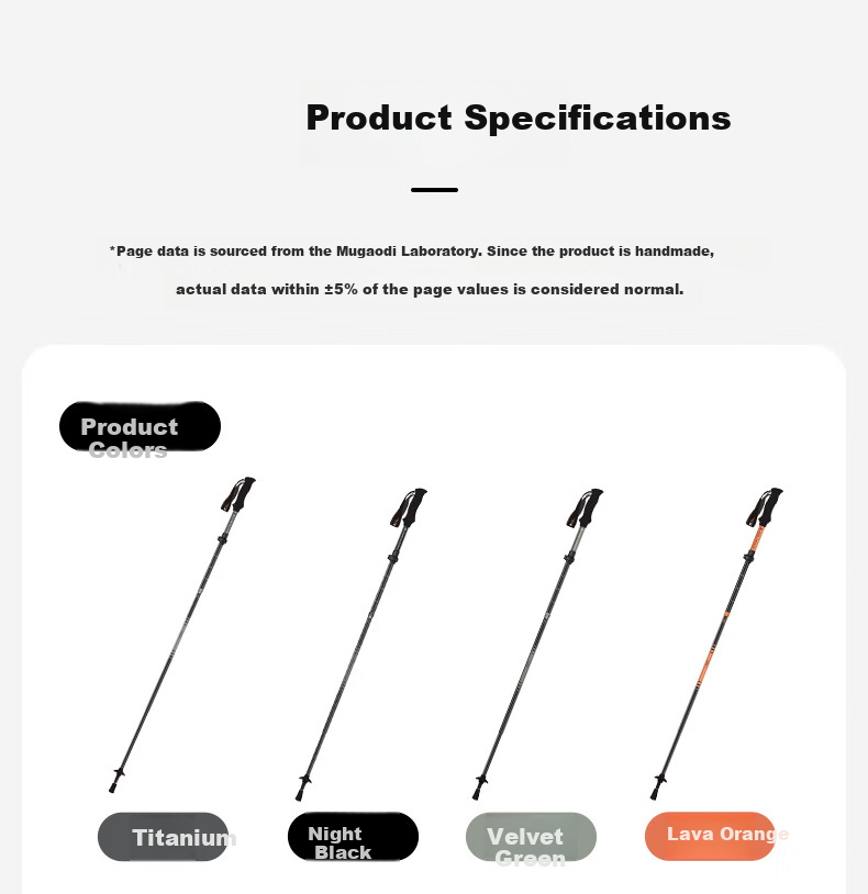 MOBIGARDEN Expedition Hiking Pole Outdoor Aluminum Alloy Folding Trekking Pole NX25667012 Lava Orange 16