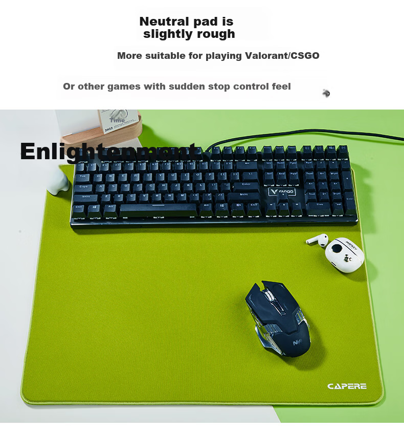 CAPERE Class 99 Gaming Mouse Pad Waterproof Neutral Control Mat Valorant CSGO Delta "Enlightenment" Black 490x420mm Rubber Base 8