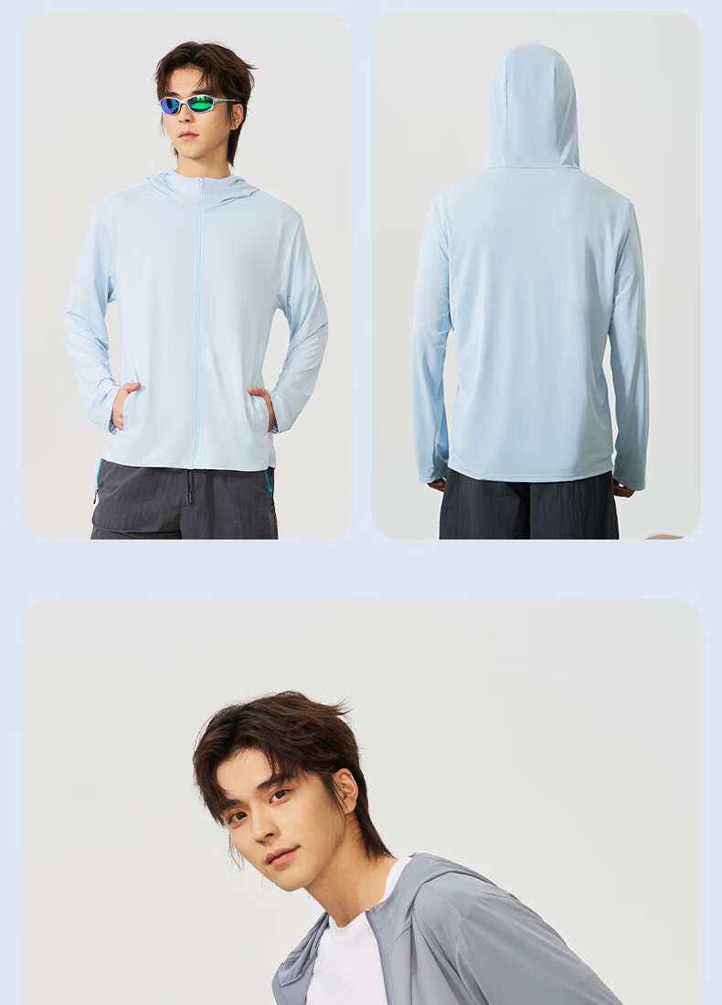 Langsha Men's UPF50+ Ice Silk Sun Protection Jacket Spring Summer New Lightweight Breathable Outdoor Casual Quick-Dry Coat 219 8