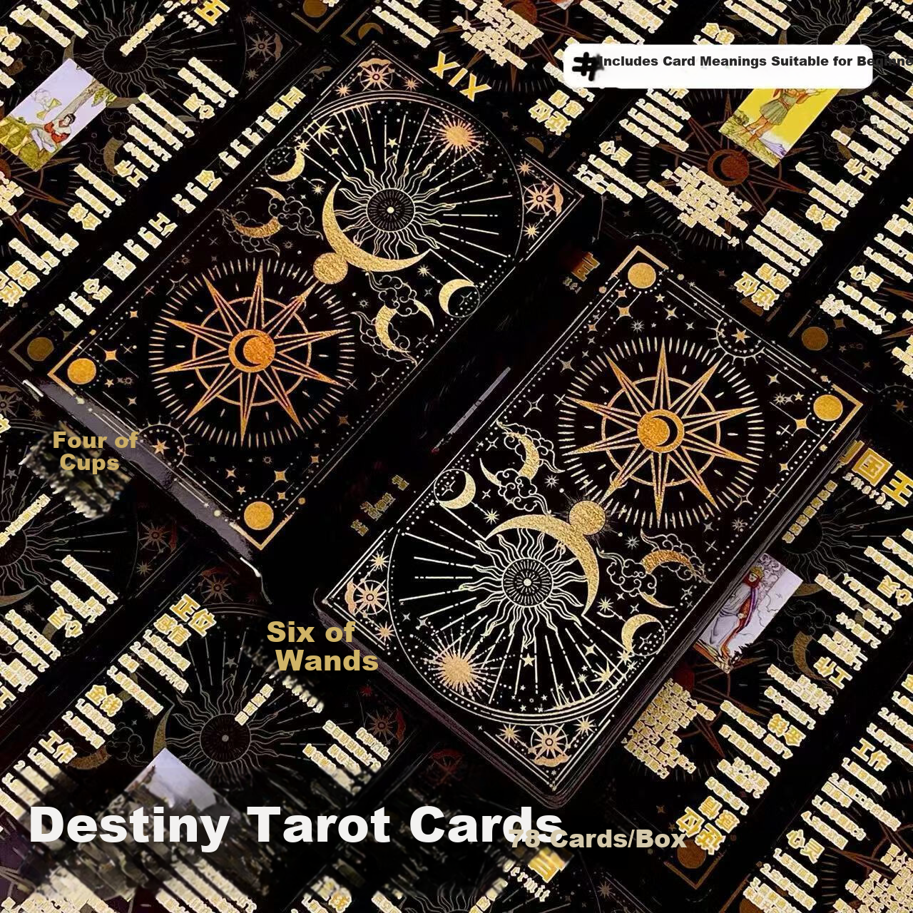 Play the World Tarot Cards with Built-in Meanings 78 Cards Beginner Classic High-Quality Rider-Waite Deck 1