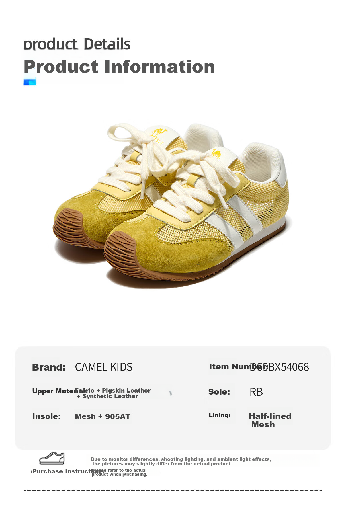 Camel Kids Retro Sports Shoes Vintage Trainer Four-Season Casual Running Shoes Breathable Mesh 13