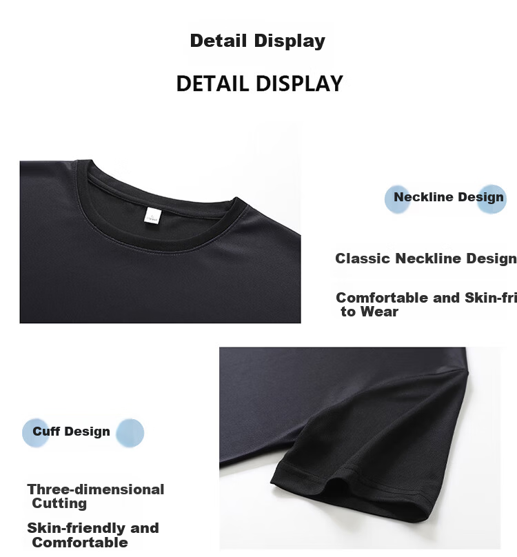 MiiOW Men's Summer Ice Cooling Breathable Crew Neck T-Shirt and Casual Versatile Five-Point Pants Two-Piece Set Black Gray XL 4