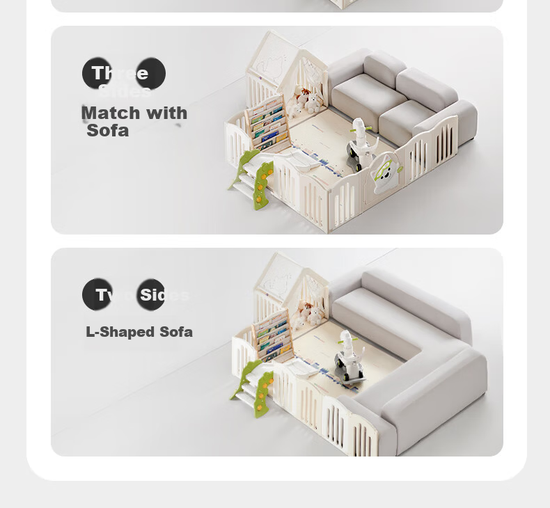 Babycare Children's Crawling Mat Shell White 80*80*2cm with Small House [Not Sold Separately, Accessory] 7