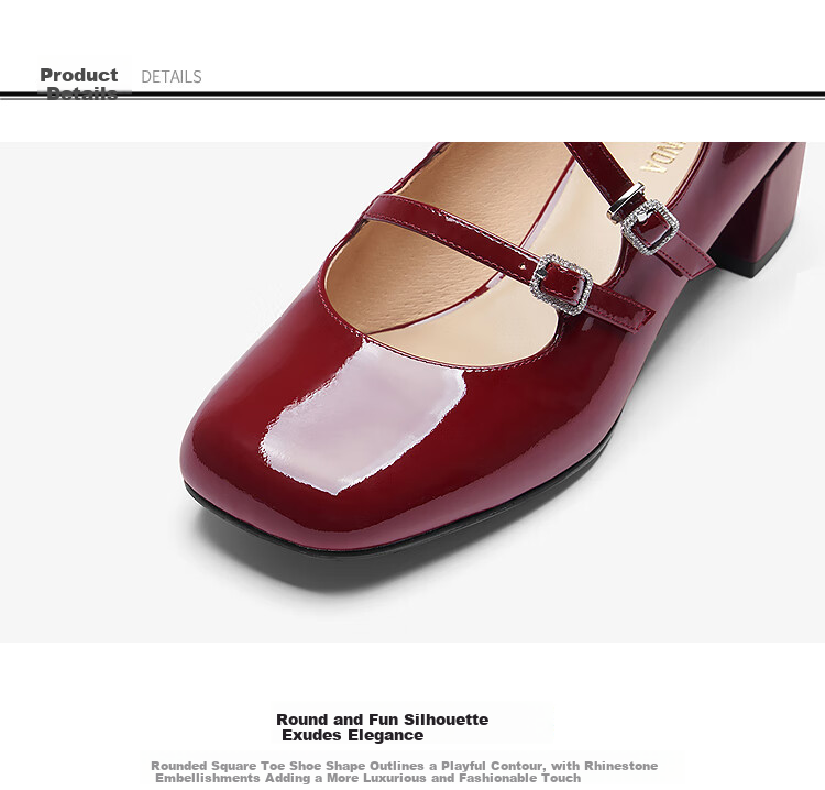 Le Saunda 2026 Spring New Commuter Chunky Heel Genuine Leather Mary Jane Shoes for Women Cherry Red BOP37 6T40002 4