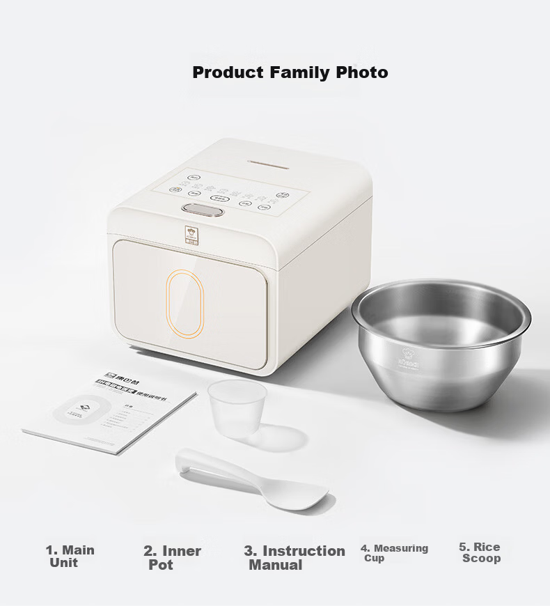 Kambach Pure Titanium Inner Pot Small Square Rice Cooker Smart Electric Rice Cooker 0 Fluorine Coating Multifunctional Large Capacity Inner Pot Baby-Safe Non-Stick Pura 4L JD Exclusive 16