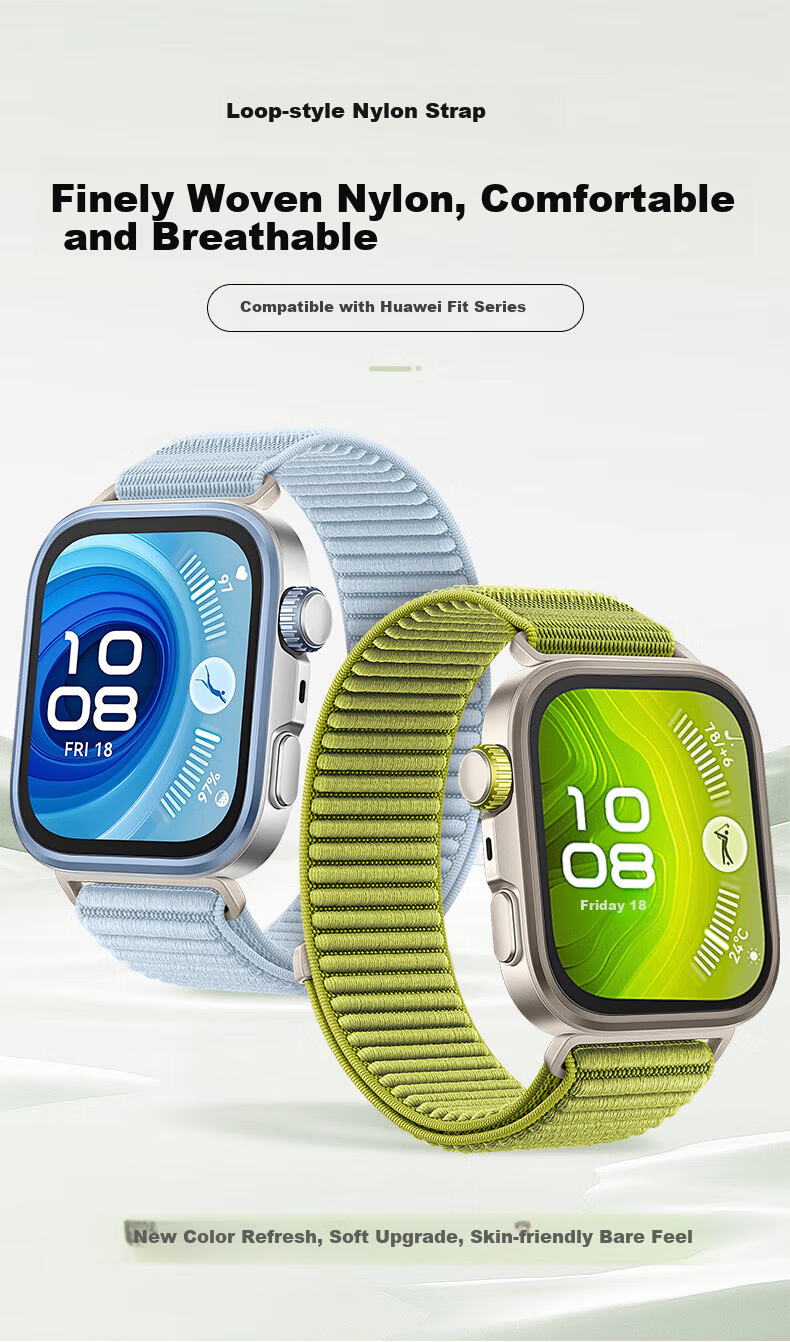 Watchbond Nylon Loop Strap for Huawei Watch Fit4 Fit3 Fit4 Pro Smart Sports Breathable Unisex Wristband 1