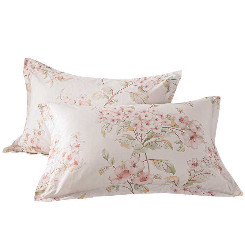 Wuyinliangpin Pure Cotton Pillowcase, Class A 100% Xinjiang Cotton Pillow Cover, All-Cotton Pillowcase, 48x74cm, One Pair, Dream Pink