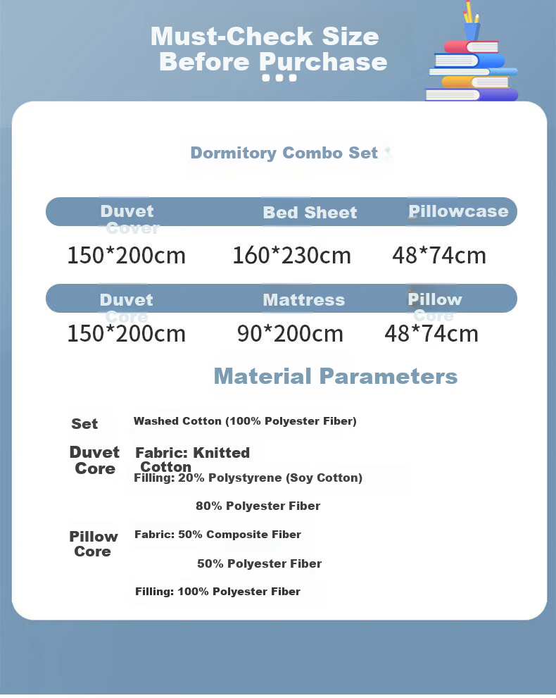 Yalu Three-Piece Bedding Set Dormitory Home Four Seasons Suitable 0.9/1.2m Bed Sheet Set Duvet Cover 150x200cm 3