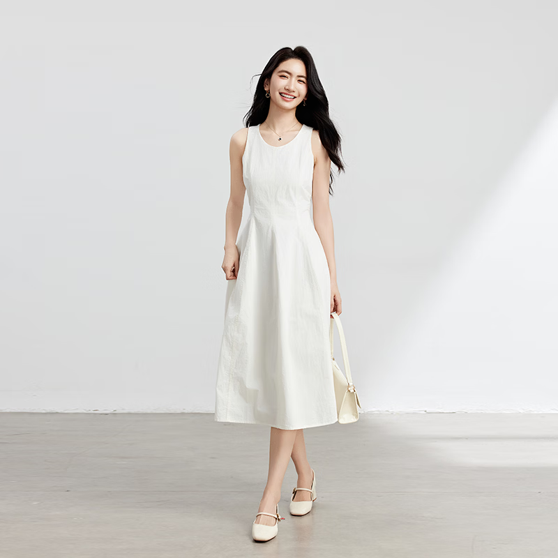 Miss Bird Women's High-End Summer Sleeveless Waist Slimming Office Fitted Tank Dress
