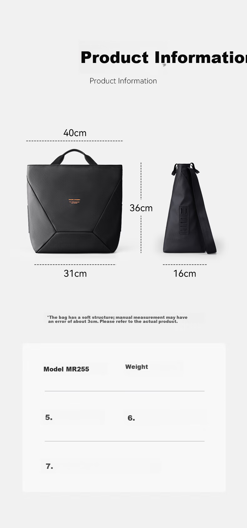 MARK RYDEN Men's Large Capacity Shoulder Tote Bag Magnetic Closure Crossbody Travel Commuter Handbag MR255 11