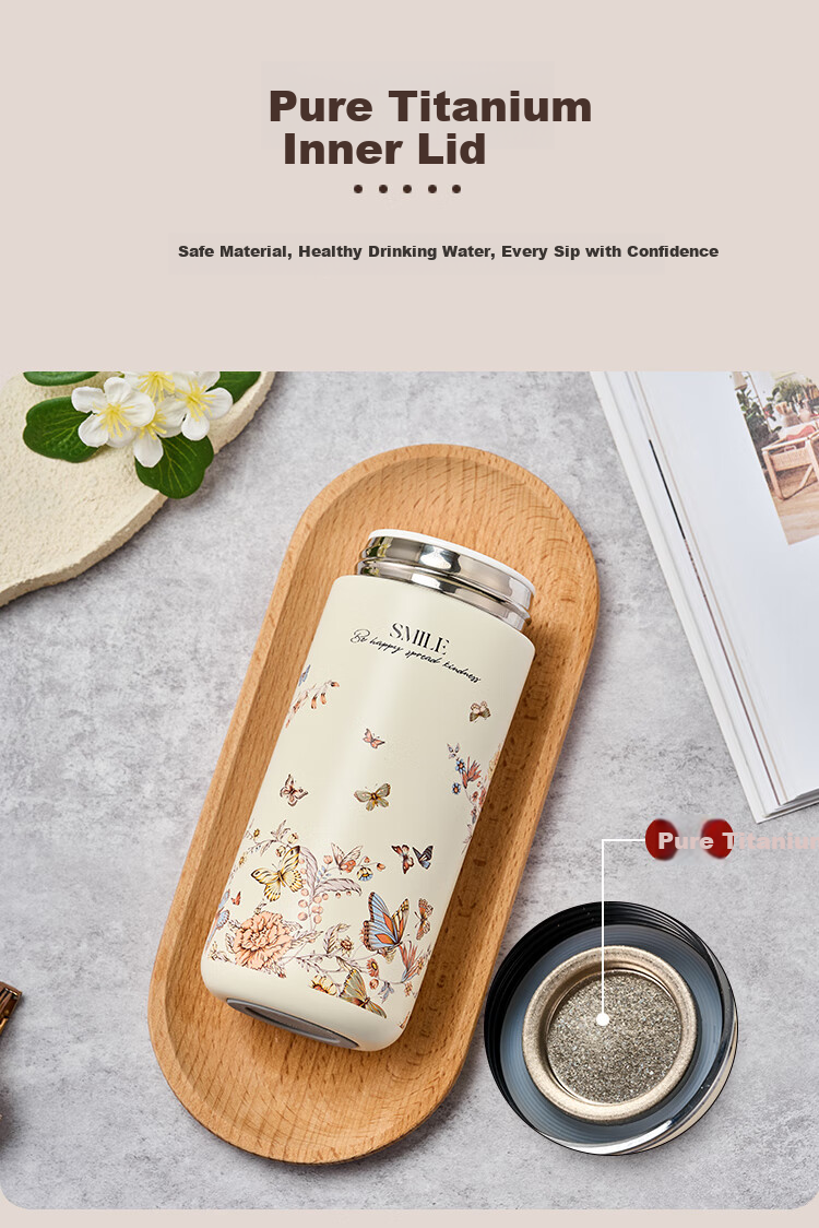 Gold Inlaid Jade Stainless Steel Ceramic Insulated Portable Home Water Bottle Tea Cup for Men and Women Car Travel Gift Birthday Present 5