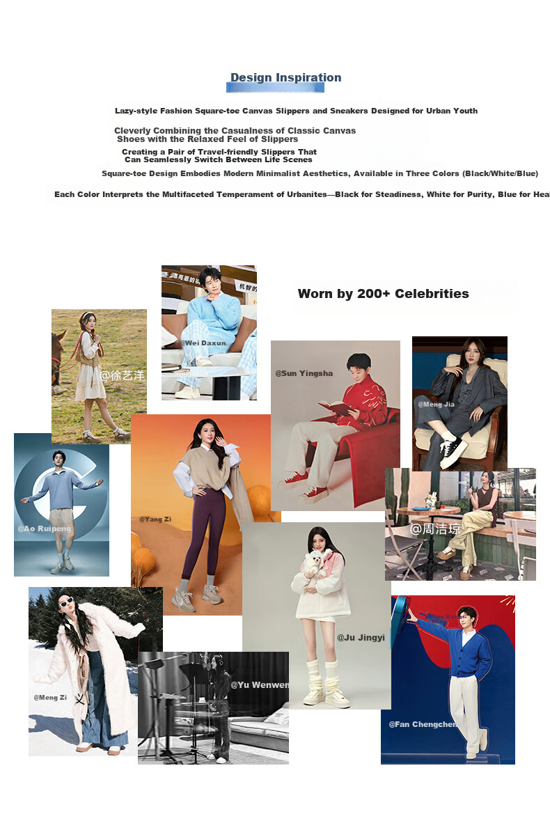 Gongji [Meng Ziyi Same Style] Casual Slip-On Thick Sole Sneakers Canvas Shoes for Women Off-White Size 35 2