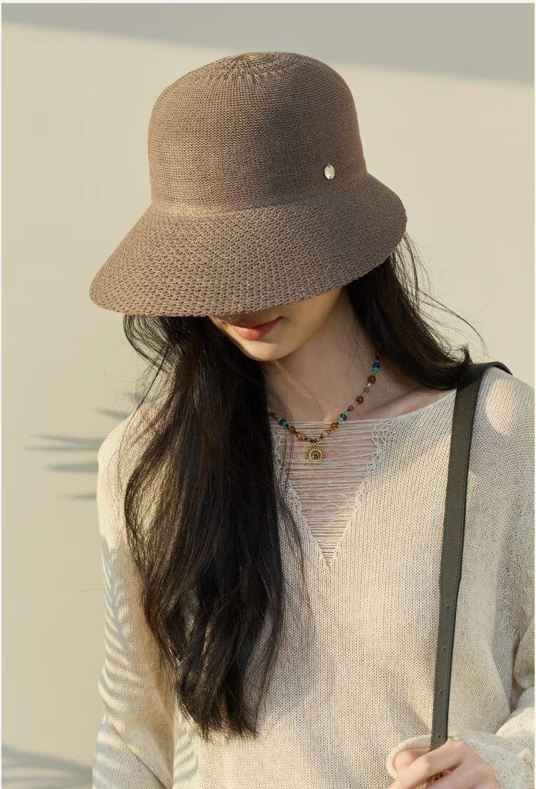 JIUMU Women's Sun Protection Bucket Hat Summer Outdoor Face-Shielding Beach Vacation Hat 13