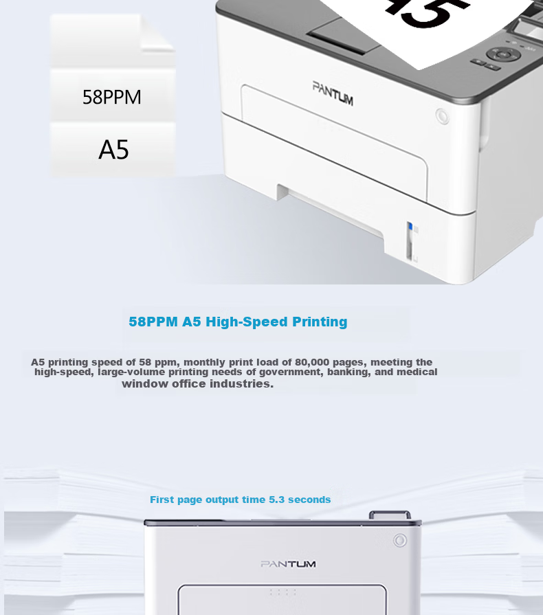 PANTUM P3370DN Smart Series High-Speed Duplex Network Commercial Monochrome Laser Printer (Automatic Duplex A4 USB Printing) 2