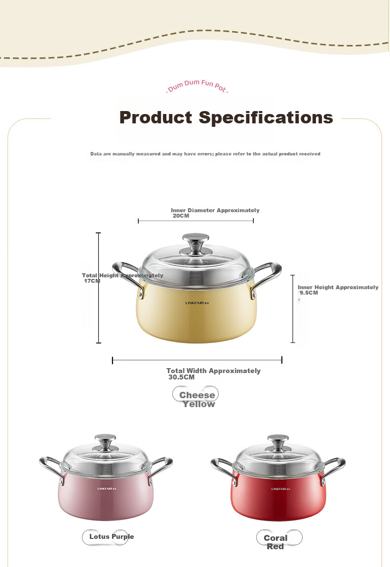 LINKFAIR 316L Stainless Steel Soup Pot Small Stew Pot Household Noodle Pot Compatible with Induction Cooker and Gas Stove 13