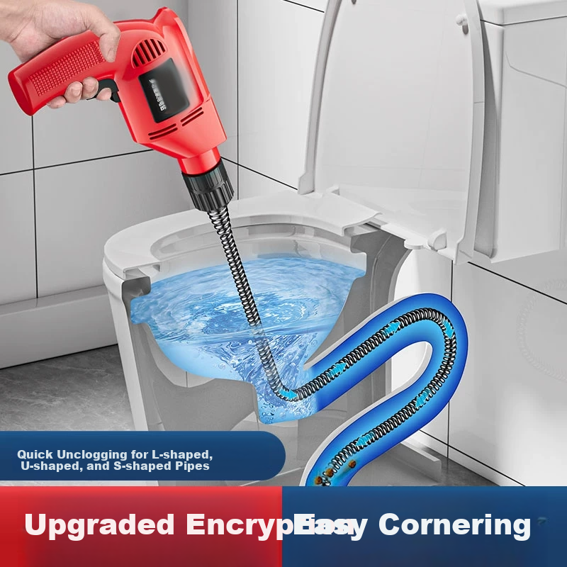 Lenuo Electric Drain Cleaning Tool Professional Pipe Unclogging Machine Kitchen Toilet Drain Cleaner 3 Meters