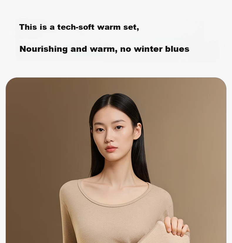 Herbal Original Color Women's Thermal Underwear Set Autumn Fleece-Lined Thickened Heat Retention 2025 New Winter Suit 4