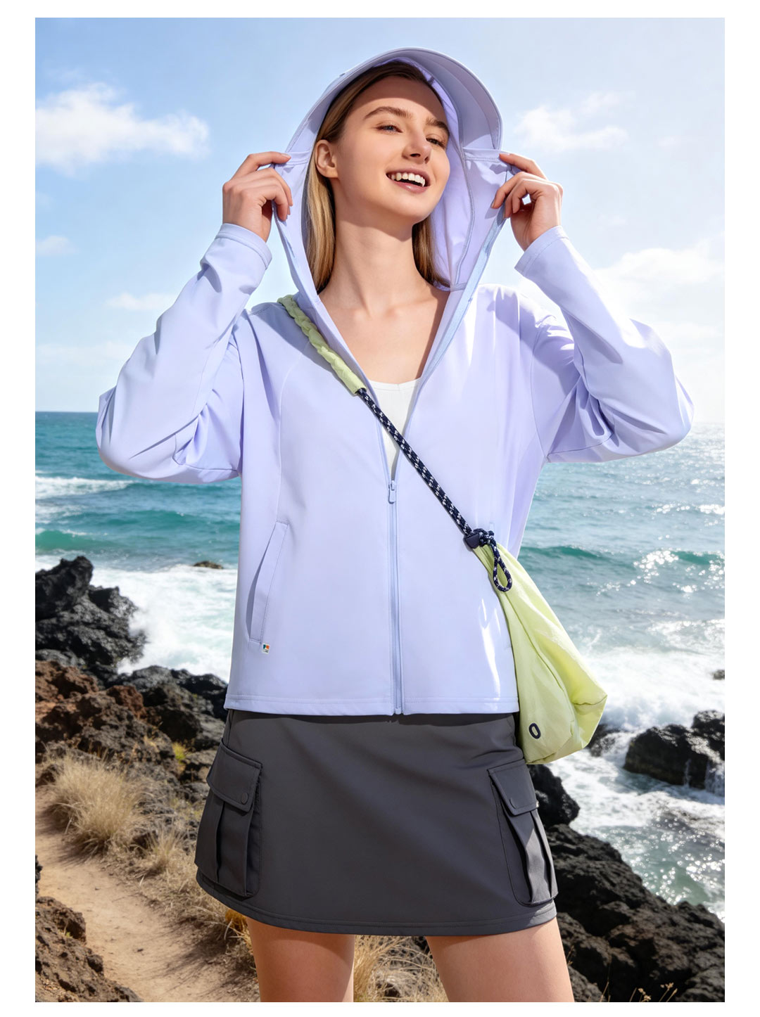SUPIELD Core Raw Yarn Sunscreen Jacket Cooling Loose Fit Spring Summer Unisex UV Protection Polar Gray M 21