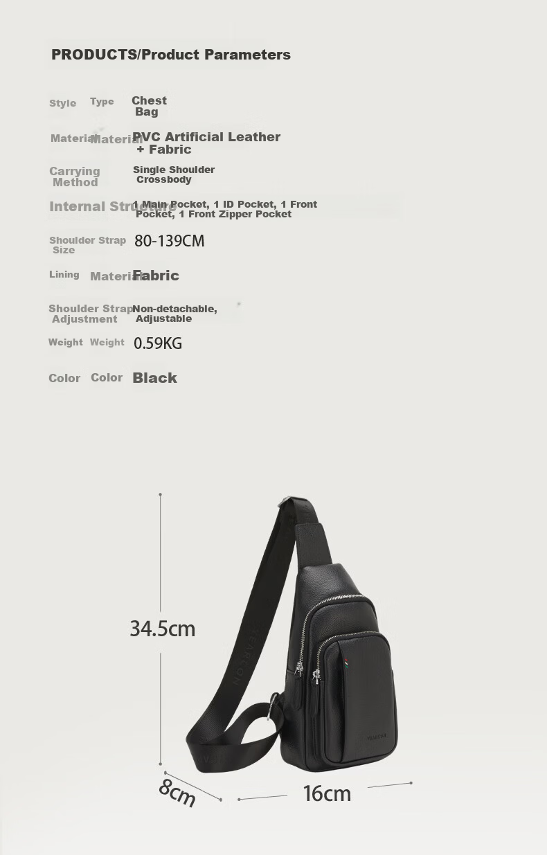Yierkang Business Commuter Chest Bag Trendy Crossbody Casual Sports Shoulder Bag Gift for Boyfriend Father Men’s Sling Bag 4