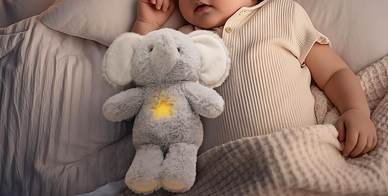 BABYGREAT Peekaboo Elephant Plush Comfort Toy Sleep Companion White Noise Newborn Baby Gift Premium Gift Box 5