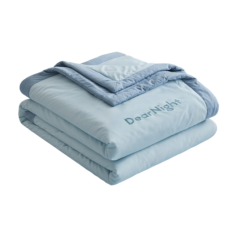 HLA 7A Antibacterial Embroidered Soy Fiber Quilt Summer Cooling Quilt Core Cloud Soft Summer Quilt 220*240cm Elegant Blue