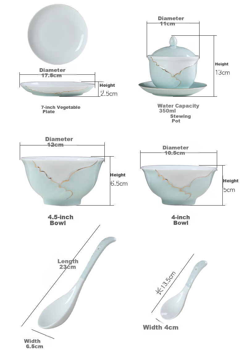 MULTIPOTENT Soup Spoon Small Rice Spoon Yi He Underglaze Color Retro Blue and White Round Bottom Set of 6 Spoons 5