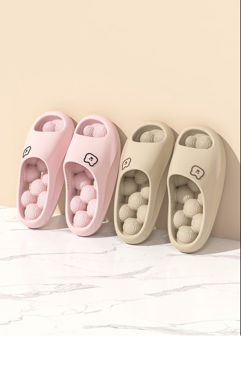 Ganmai Massage Bathroom Slippers for Women, Four Seasons Indoor Home Quick-Dry Water-Draining Couple's Sandals, Light Purple, Size 36-37 12
