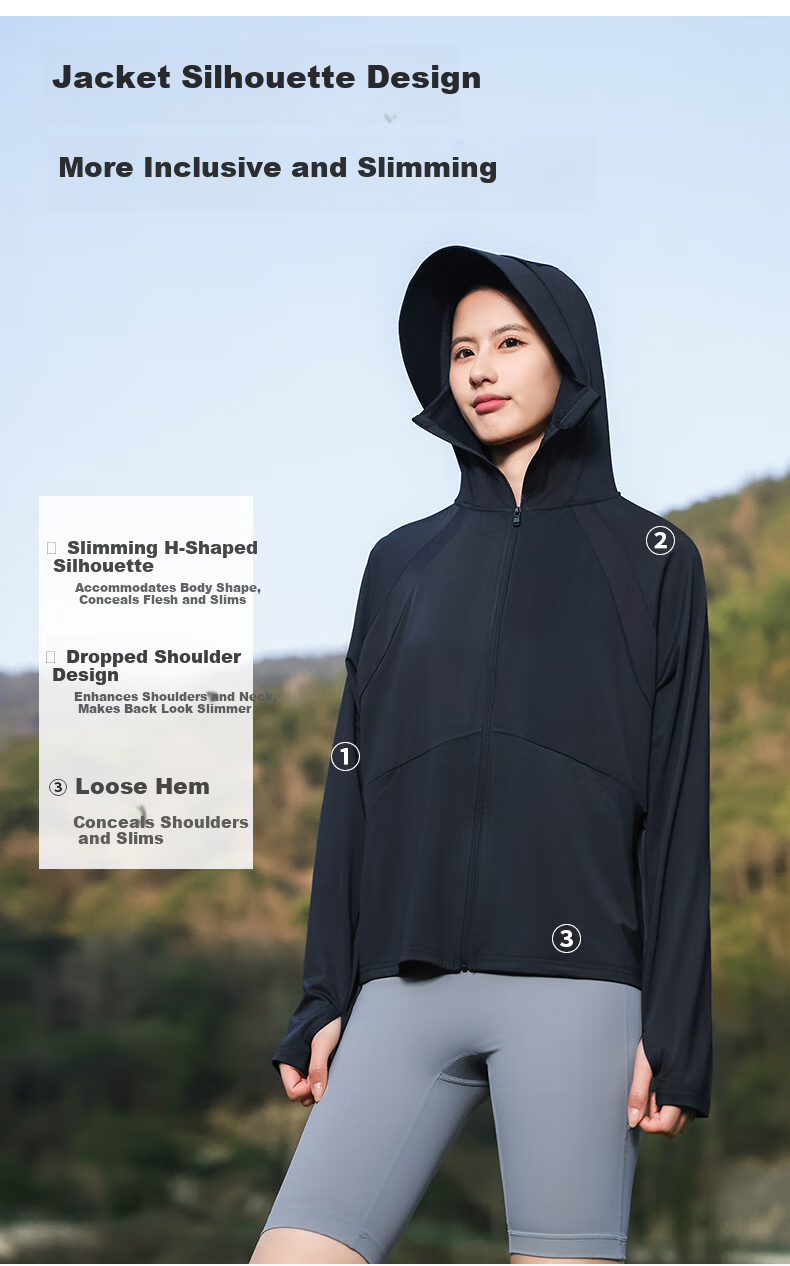 Combo Summer New Self-Operated Women's Sun Protection Jacket UV Protection Outdoor Breathable Thin Ice Silk Cycling Coat Sunproof Clothing 18