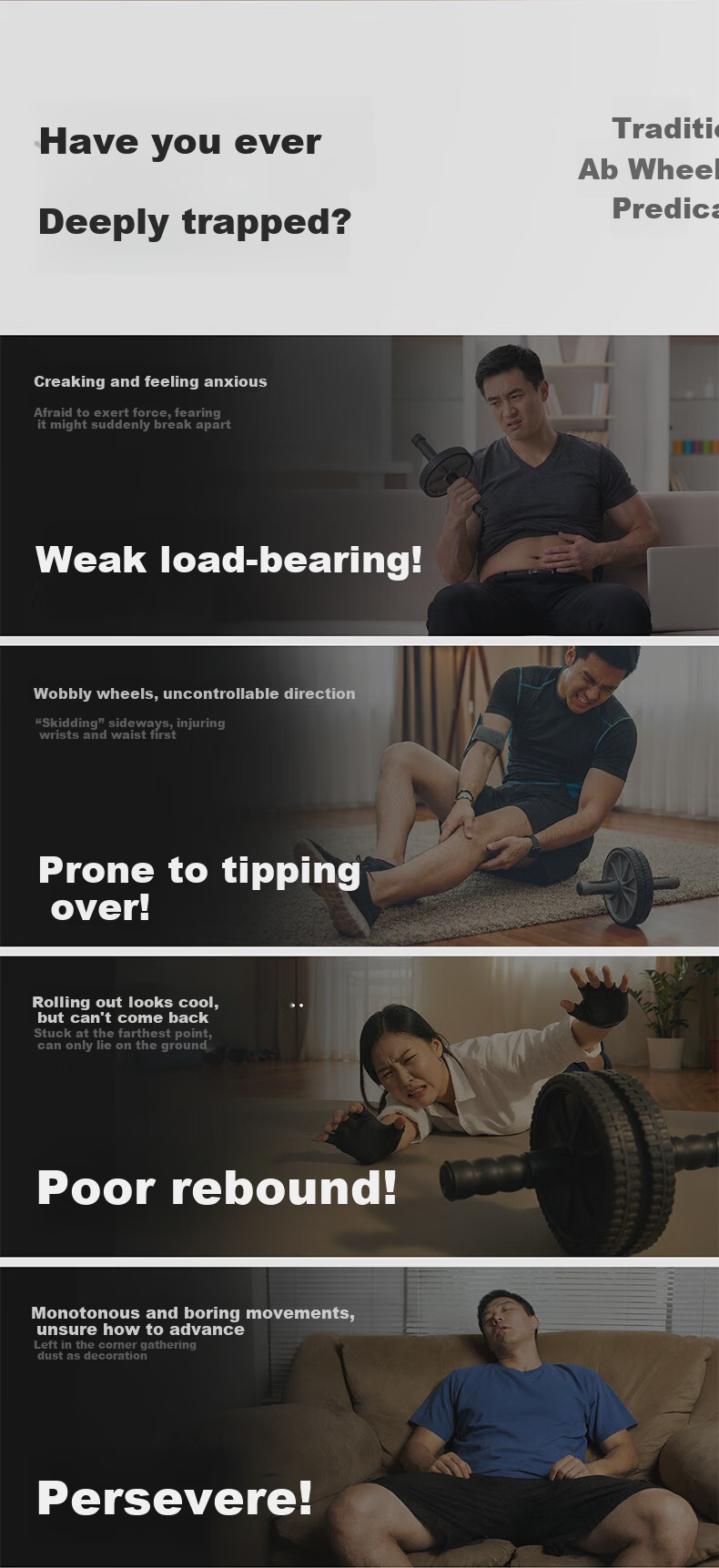 MERACH Four-Wheel Ab Roller with Automatic Rebound Elbow Support, Smart Timer Ab Wheel, Sit-Up Roller, Abdominal Muscle Trainer, Fitness Equipment 5