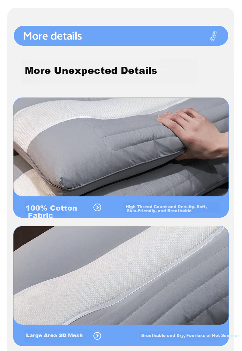 YUZHAOLIN Cervical Pillow Neck Support Pillow for Sleep Cervical Spondylosis Deep Sleep Cassia Latex Pillow Core Cervical Pillow 12