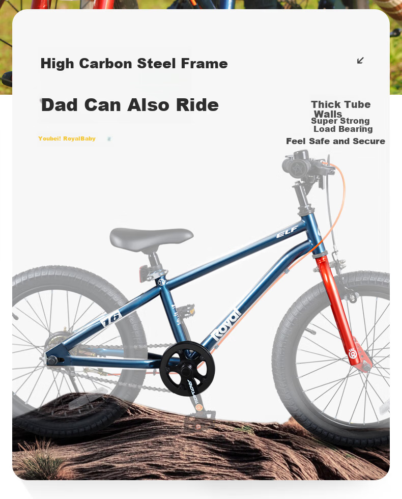 RoyalBaby Children's Bicycle Boys and Girls Gift Pedal Bike Mountain Bike 6-9 Years Old Little Elf 18-inch Bamboo Shadow Green 4