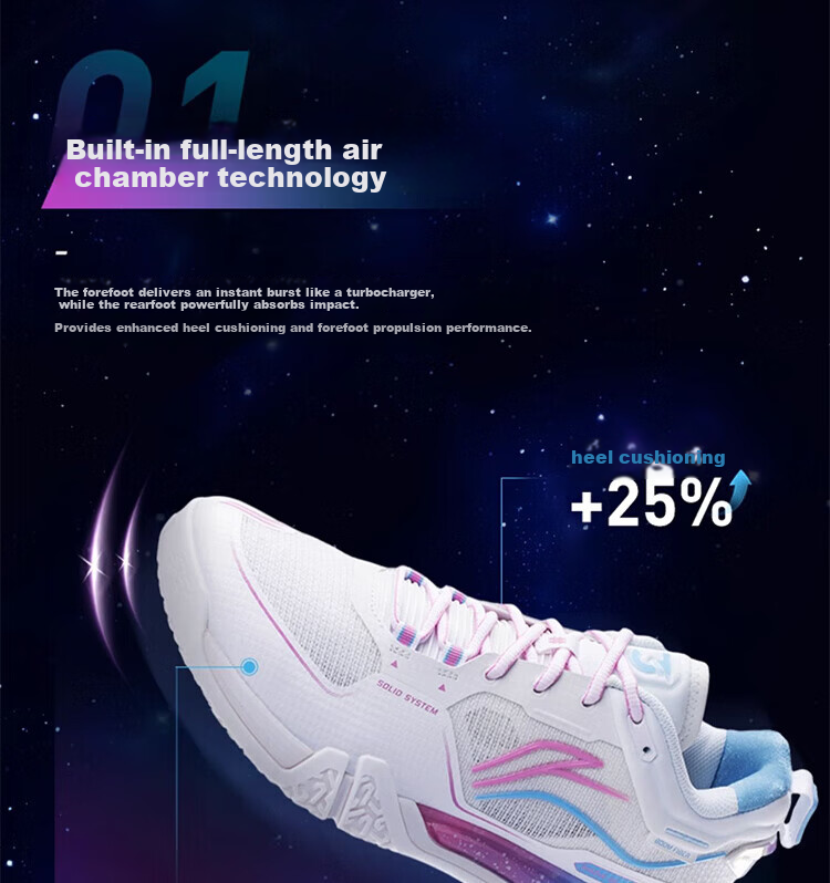 LI-NING Flying on the Ground 3PRO Professional Badminton Shoes AYAV001-1 Standard White Size 42 3