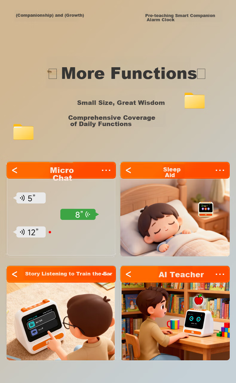 Beibei AI Time Treasure Robot Smart Alarm Clock Children's Learning Machine Student Time Manager Children's Day Gift 17