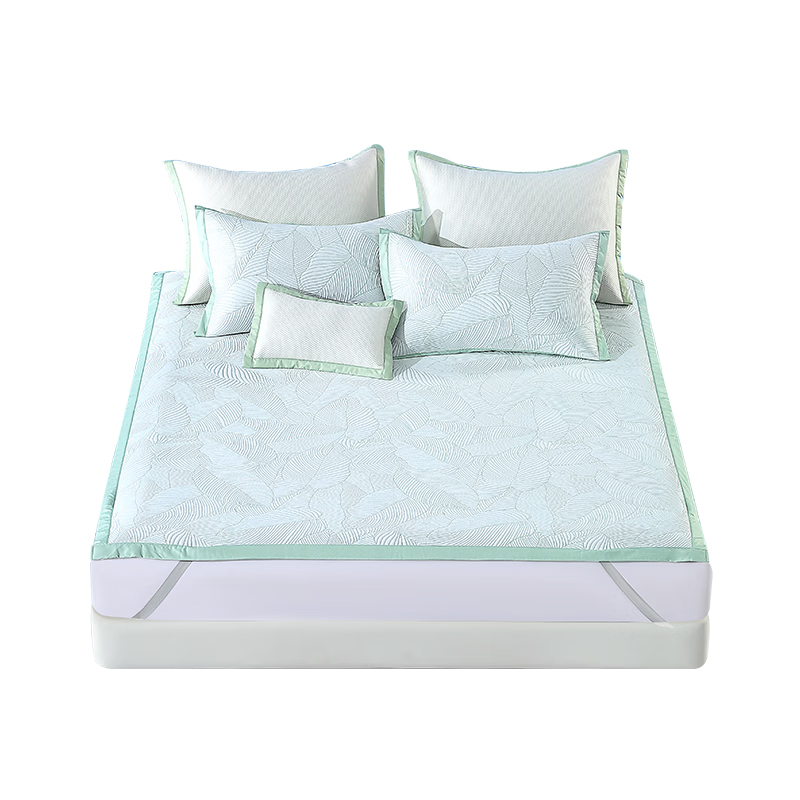 Mercury Home Textiles Ice Silk Cooling Mat Baby Grade A Machine Washable Ice Silk Mat 1.8m x 2m Jacquard Bean Pattern Three-Piece Set