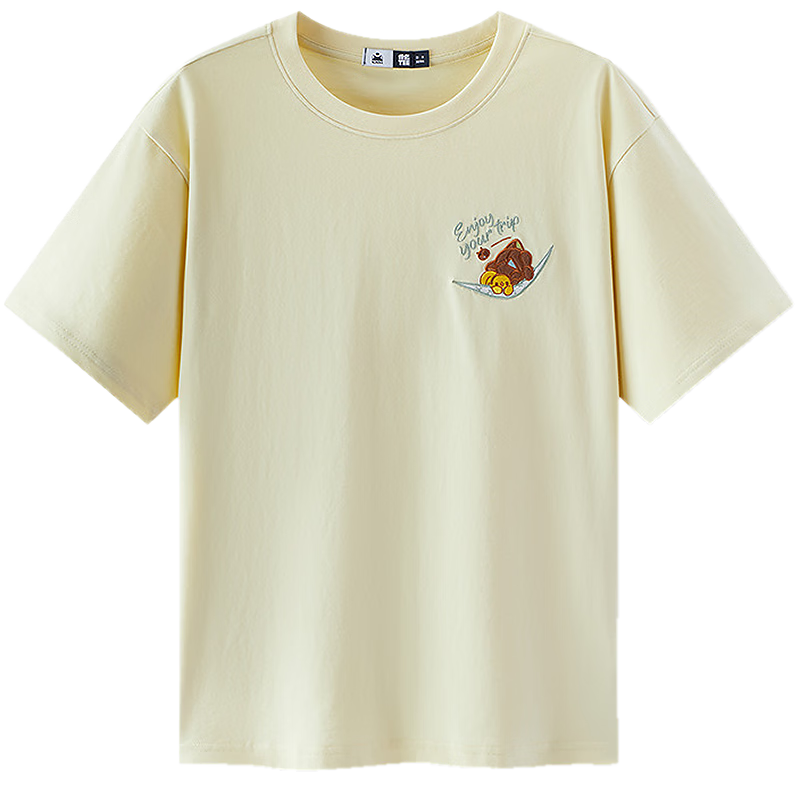Semir Luo Xiaohei Short Sleeve T-Shirt Women Summer Moisture-Wicking Quick-Dry Cartoon Embroidered Drop Shoulder 2026 Top 109326100051