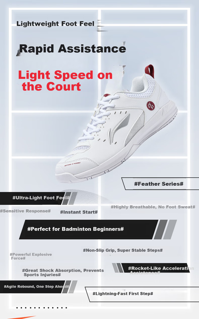 LI-NING Rocket 2.0 Badminton Shoes Unisex Professional Competition Training Sneakers Cushioned Comfortable Durable 2