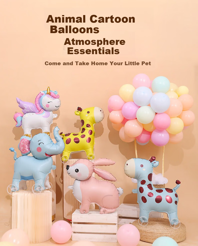 Bingyou Wheeled Walking Balloon Animal 3D Balloon Children's Birthday Decoration Outdoor Large Balloon 1