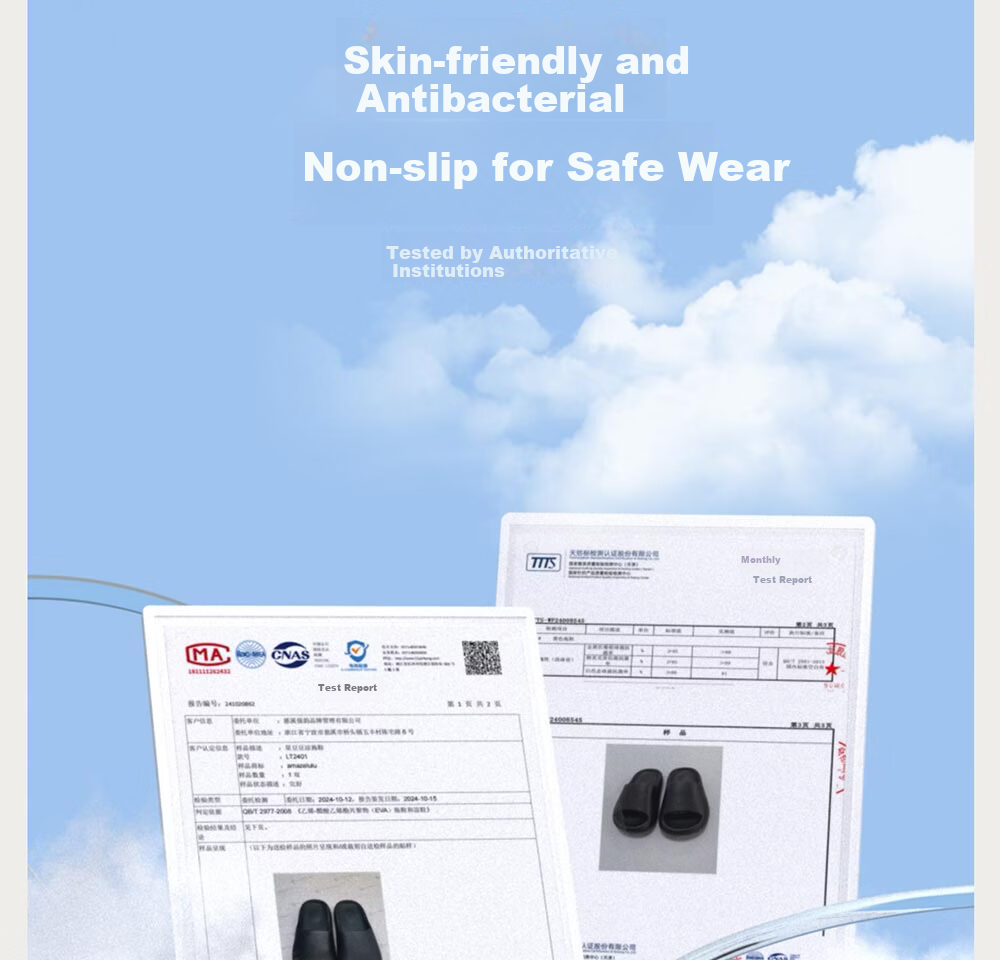 AMAZE-LULU Step-on-Cloud Slippers Home Indoor 2025 New Silent Non-slip Odor-resistant Bathroom Shower Men Star Gray 40-41 15