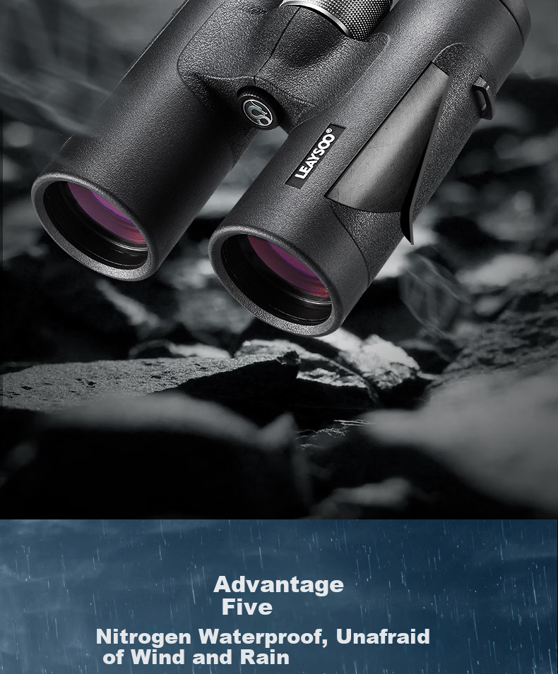 Leaysoo Black Hawk 8x42 High-Definition High-Power Nitrogen-Filled Waterproof Wide-Angle Low-Light Night Vision Portable Binoculars with Smartphone Adapter 14