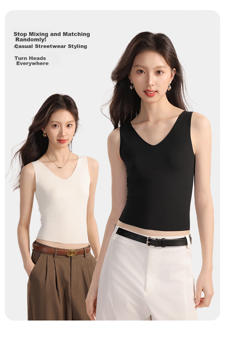 MiiOW Ice Silk Seamless Women's Camisole Vest [Cooling and Anti-See-Through] Summer Short Crop Top 2 White M 13