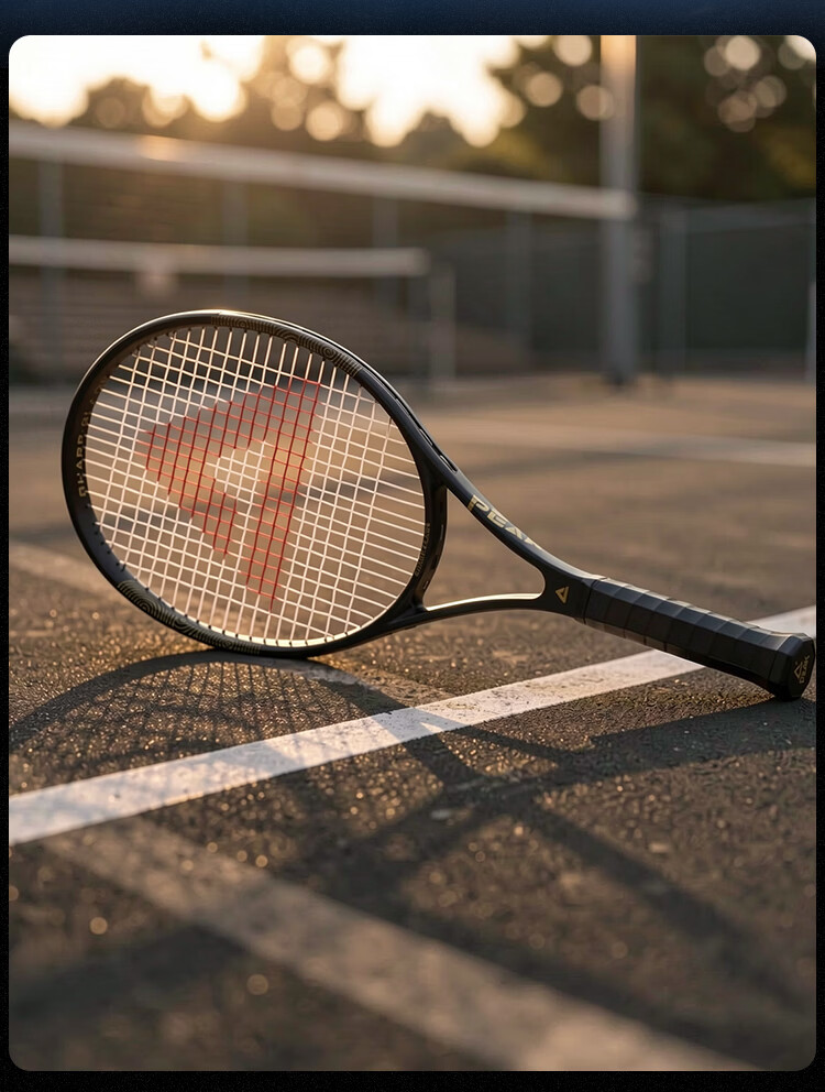 Peak Tennis Racket Full Carbon Beginner Training Rebound Ball Competition Elastic Blade Black Gold 11
