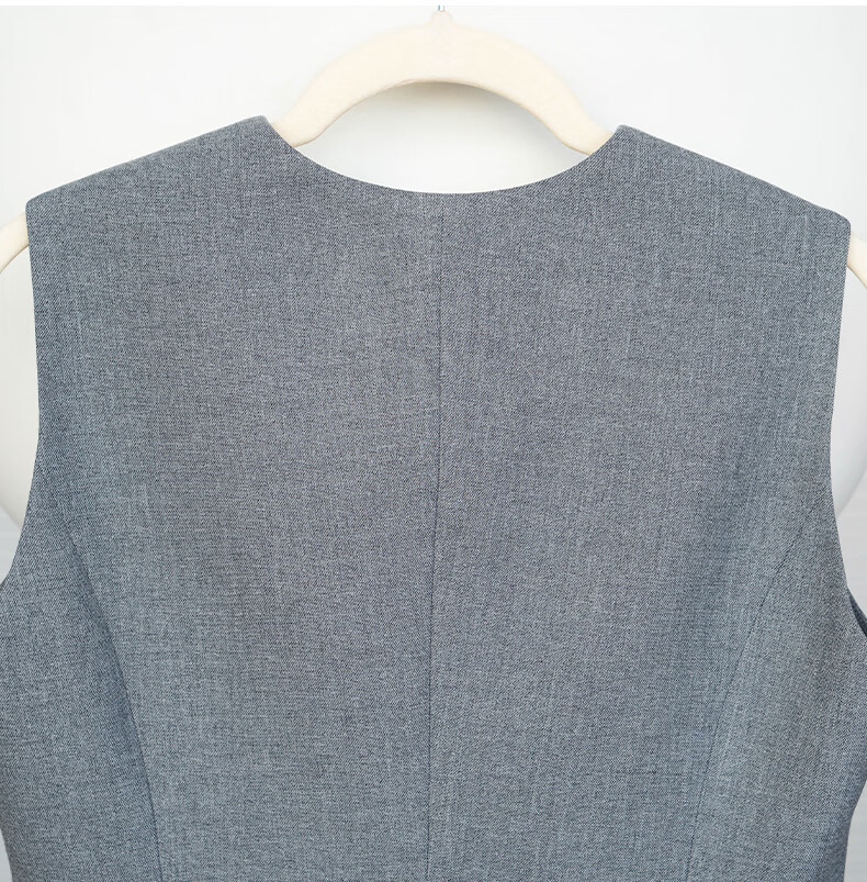 ROEYSHOUSE Women's Premium Minimalist Slim Fit Vest Spring Professional OL Commuter Jacket 10193 Light Gray S 19