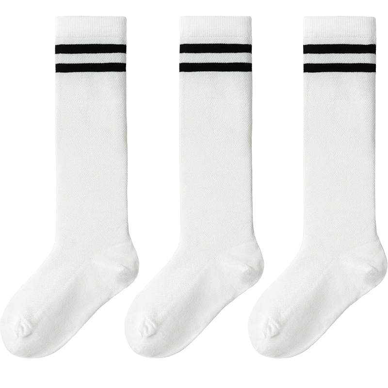 Balabala Kids Socks Summer Mesh Breathable Thin Girls Mid-calf Jacquard Cotton Elastic Soft 3-Pack