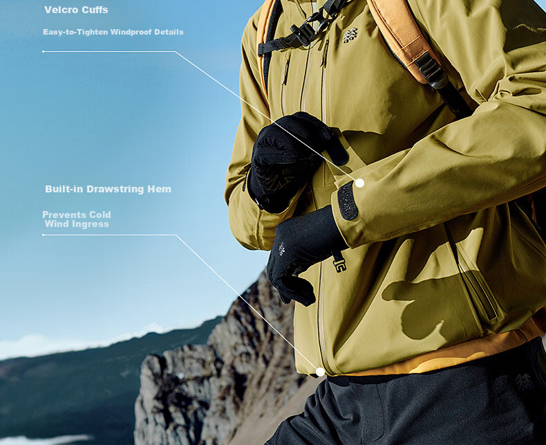KOLON SPORT Outdoor Waterproof Breathable Windproof Durable Men's 2L Waterproof Jacket 7