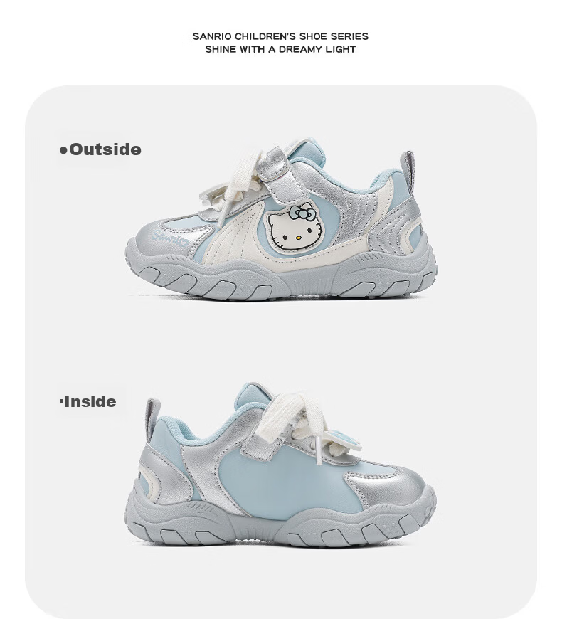 Hello Kitty Girls' Running Shoes Children's Sports Shoes Soft Sole Breathable Casual Shoes Pink [Single Mesh Style] Size 31 11