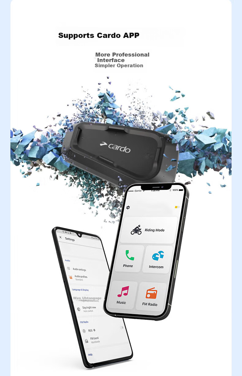 CARDO Motorcycle Helmet Bluetooth Headset Noise-Cancelling Waterproof Full and Half Helmet SPIRITSINGLE Original Box 13